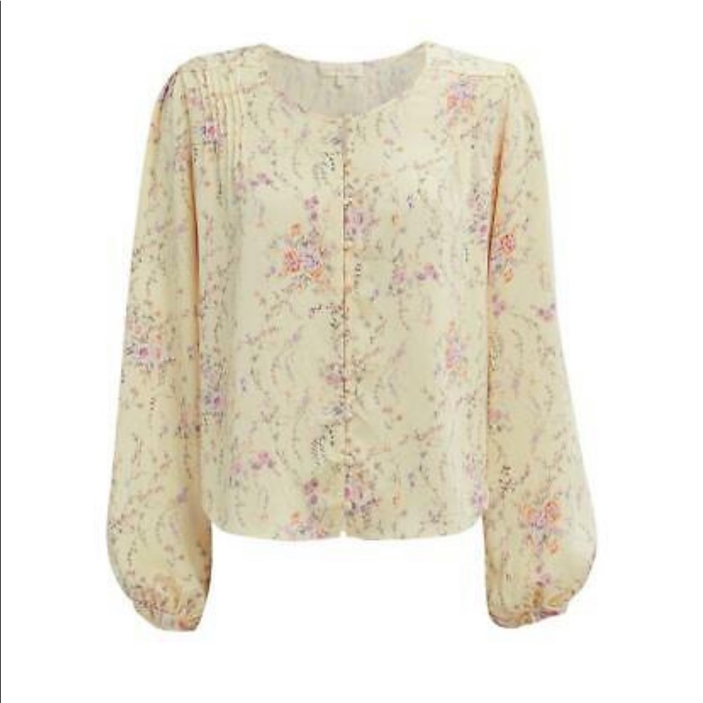 LoveShackFancy Silk Floral Blouse